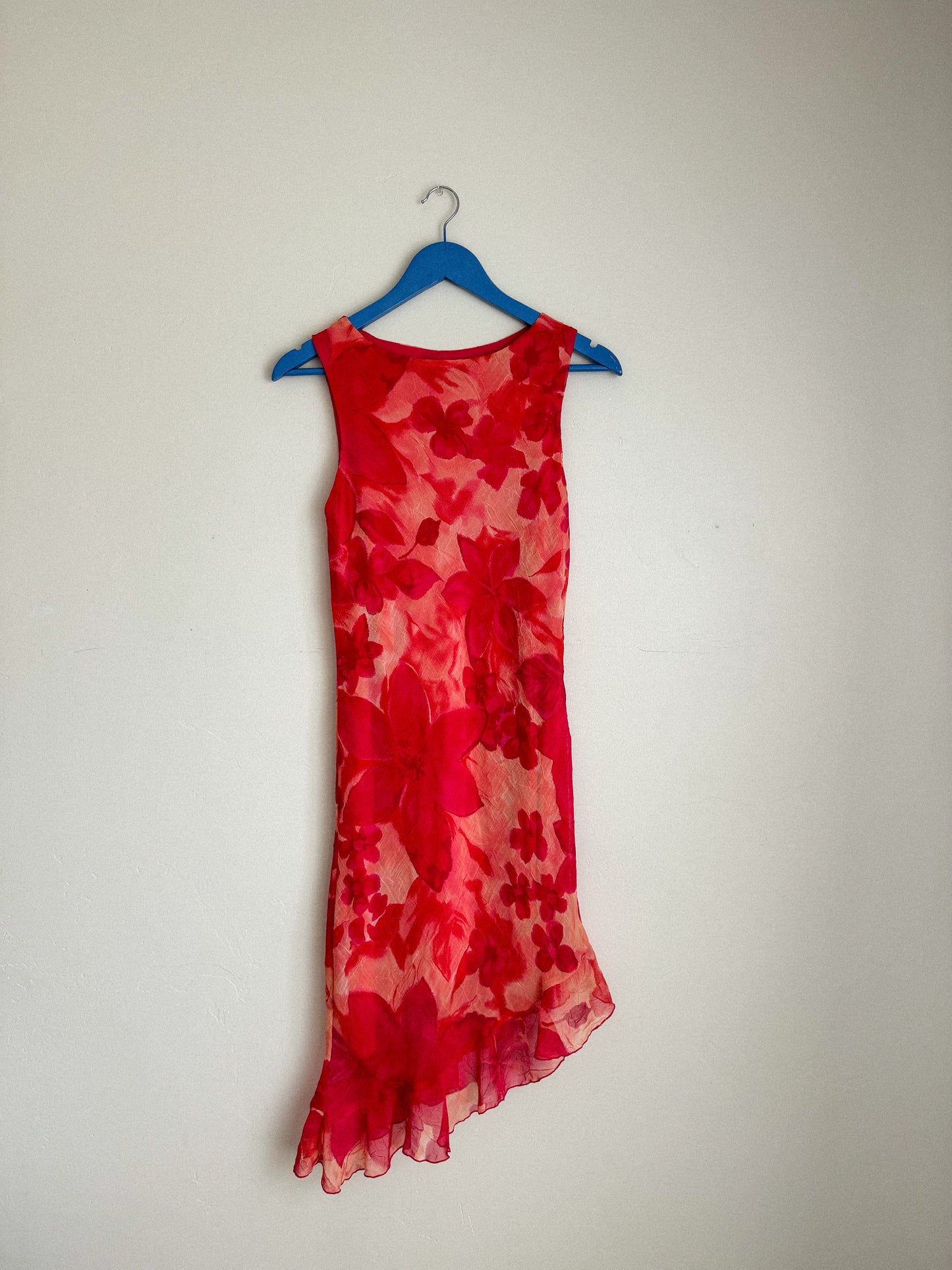 Vintage Floral Asymmetrical Dress