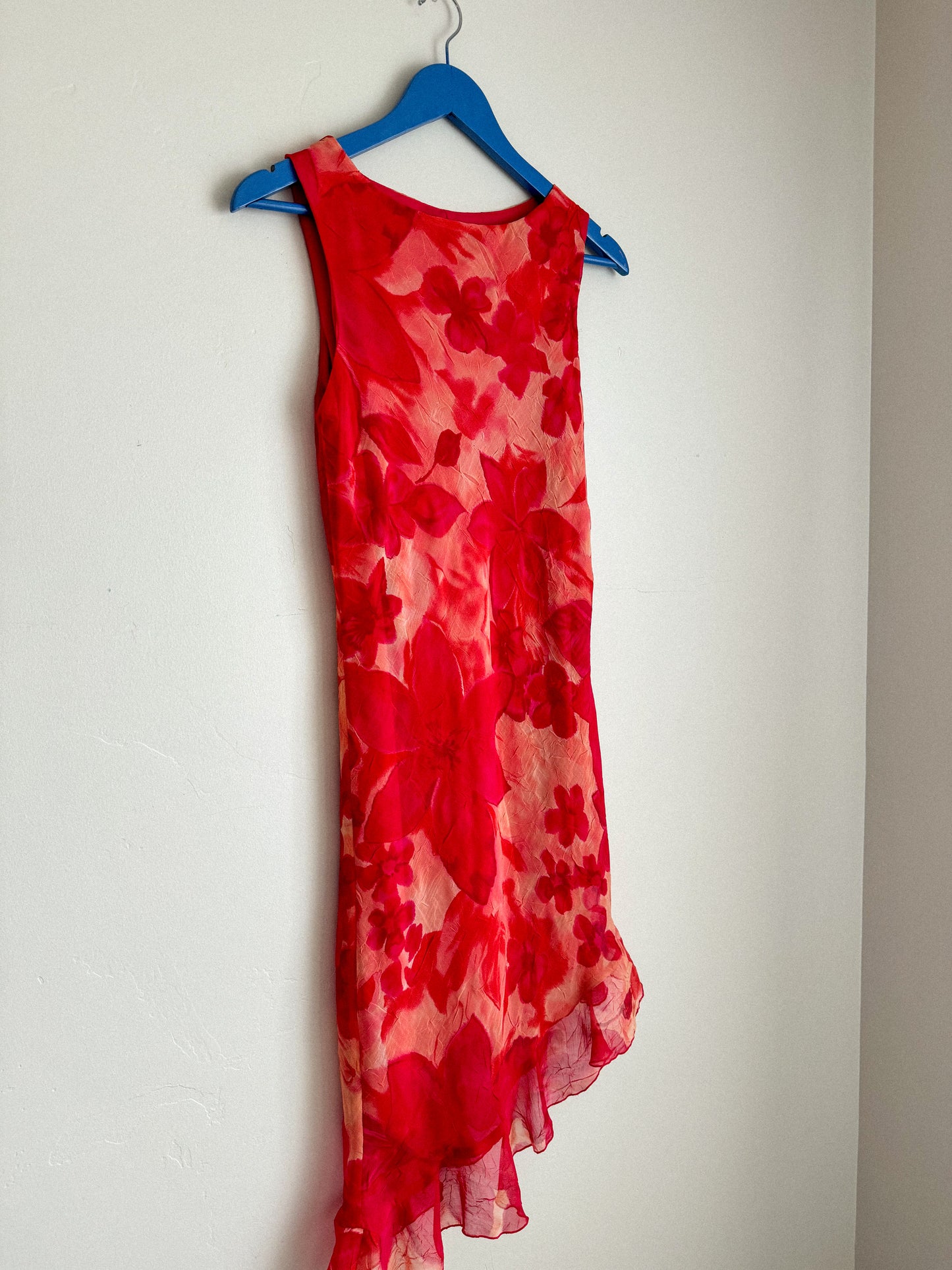 Vintage Floral Asymmetrical Dress