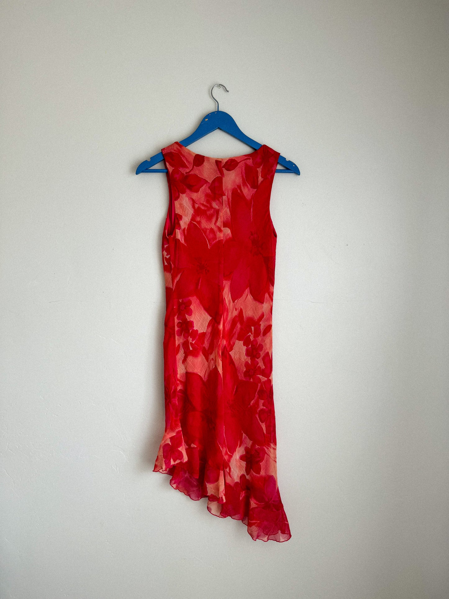 Vintage Floral Asymmetrical Dress