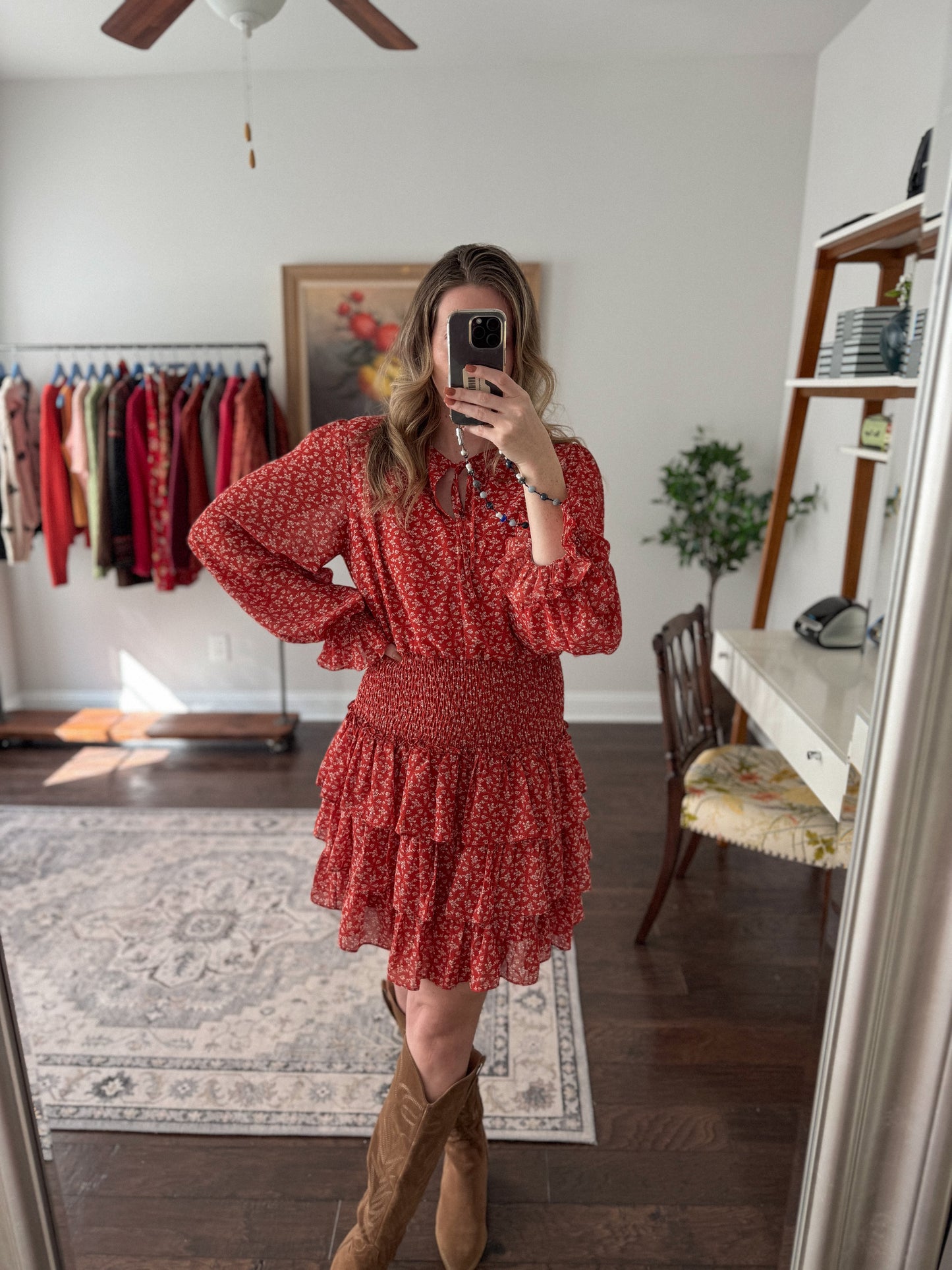 Ditsy Floral Smocked Waist Dress