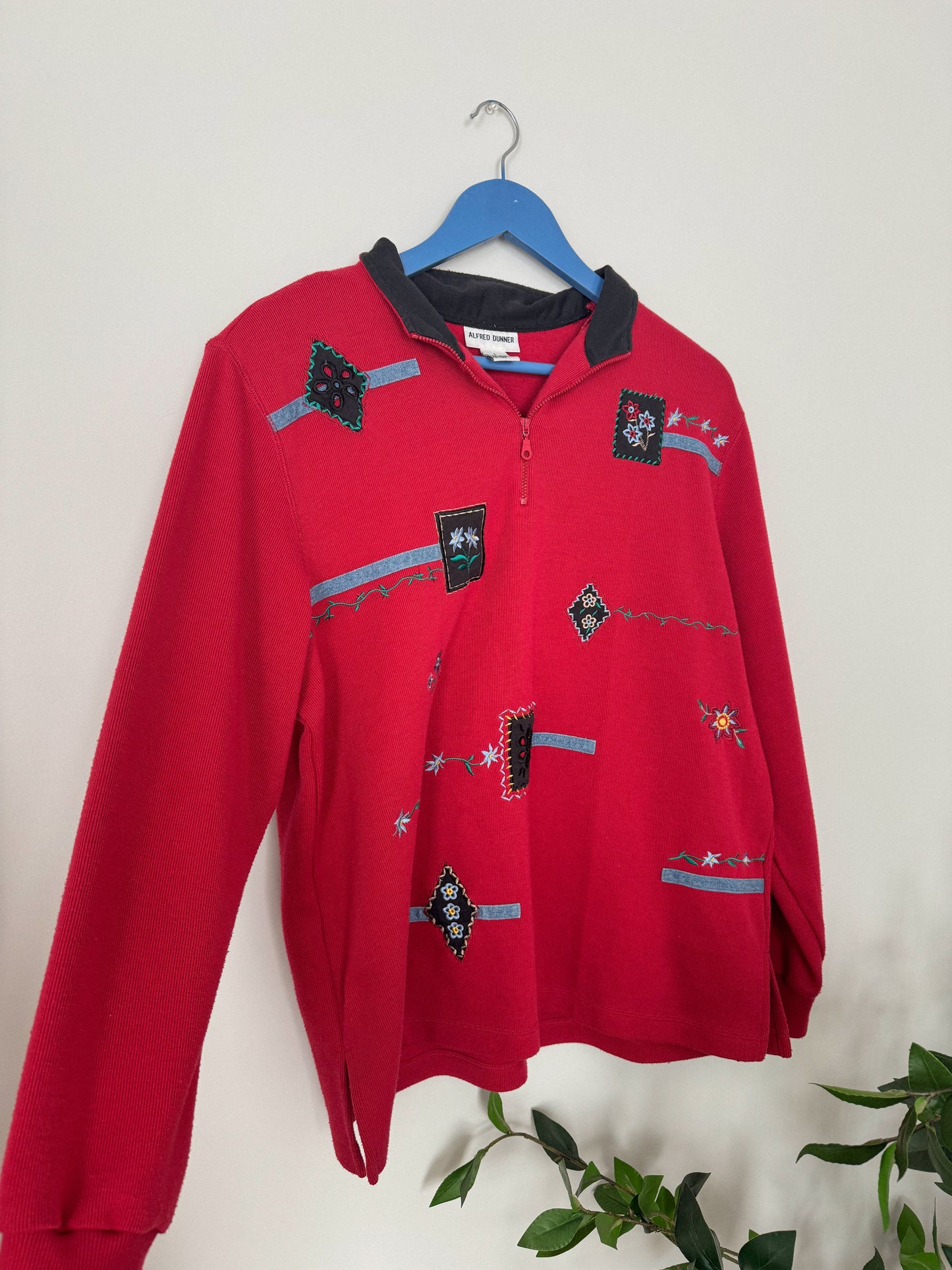 Vintage Patch Embroidered Half Zip
