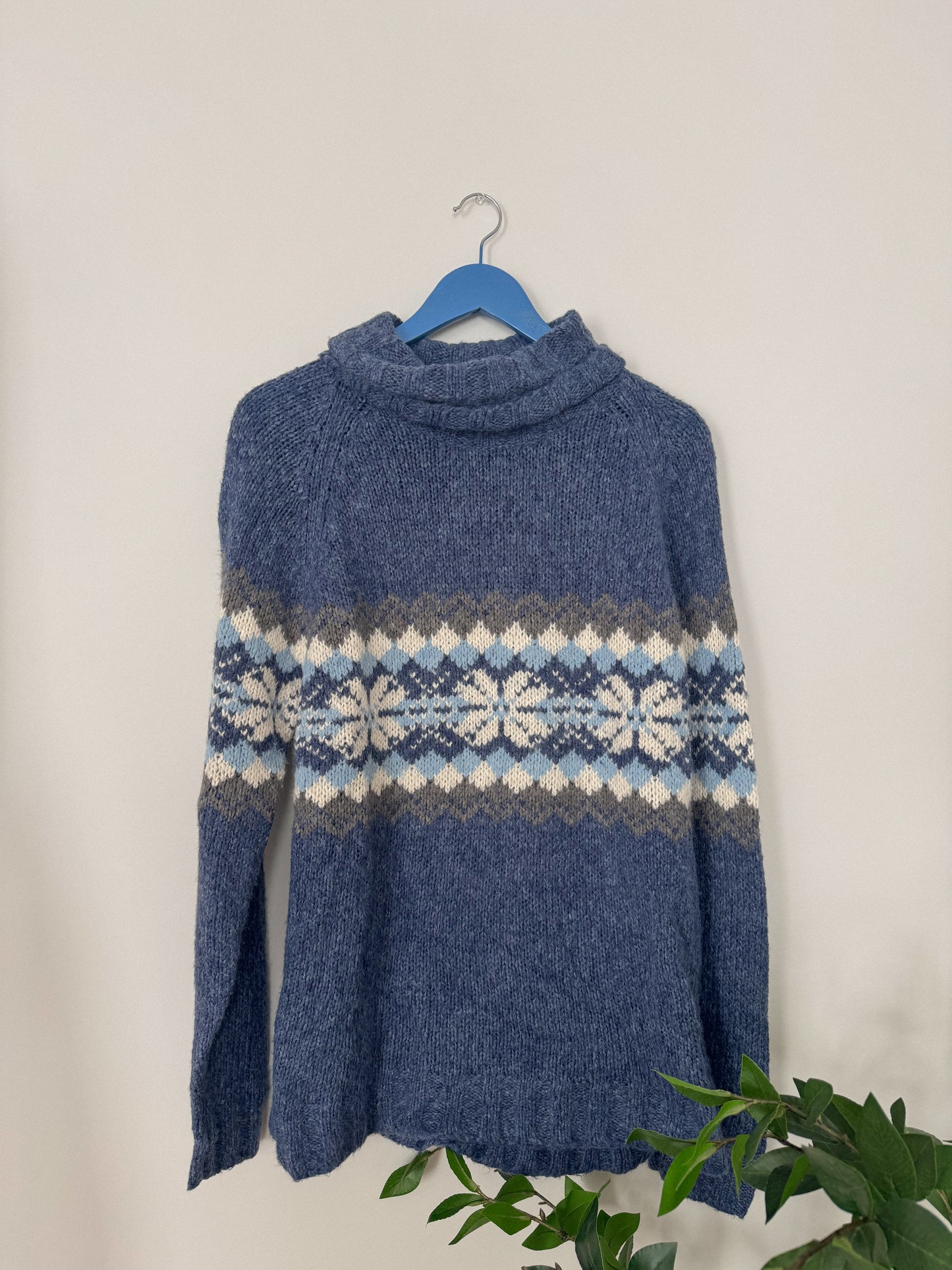 Vintage Winter Knit Swoop Neck Sweater
