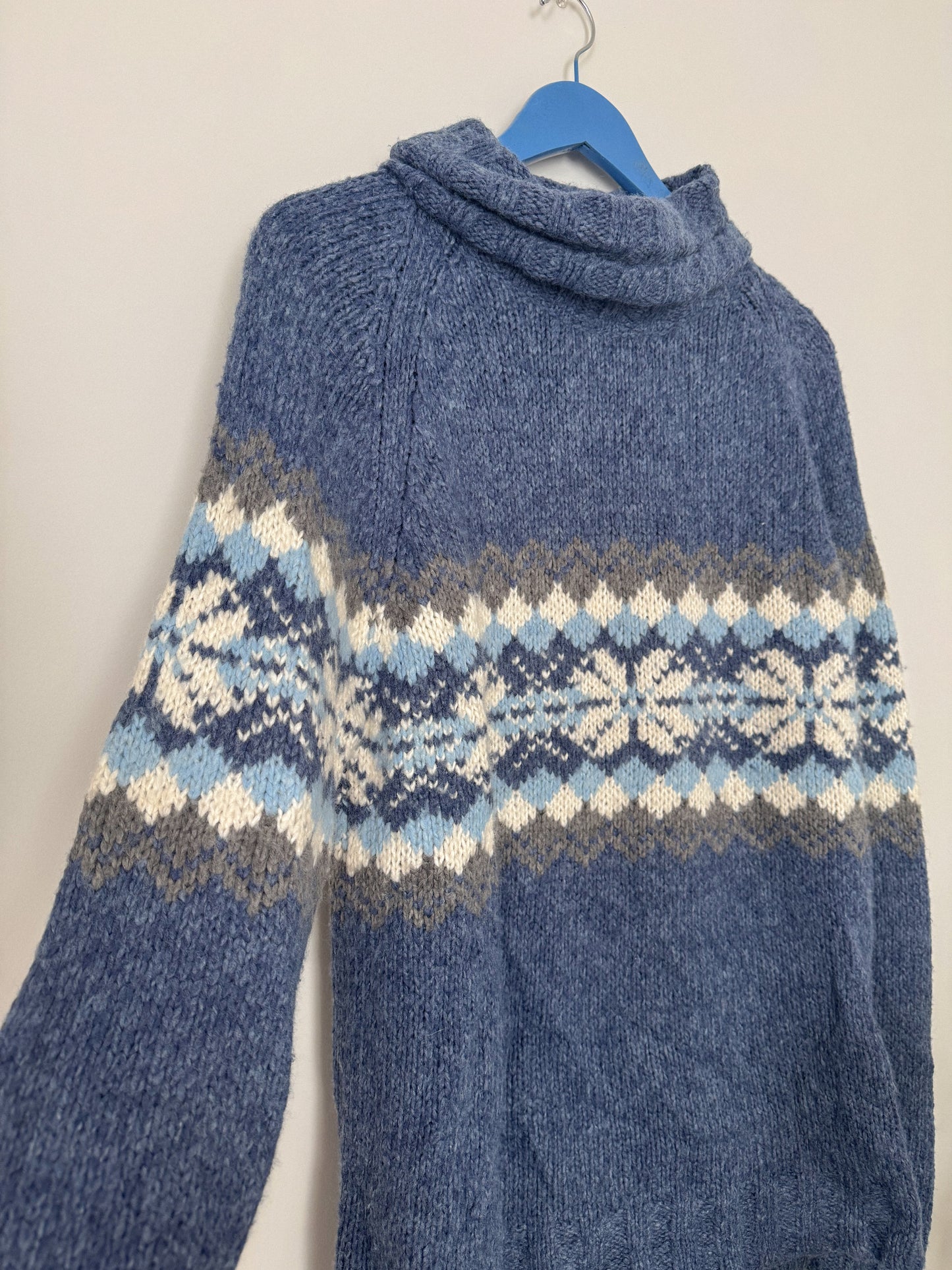 Vintage Winter Knit Swoop Neck Sweater