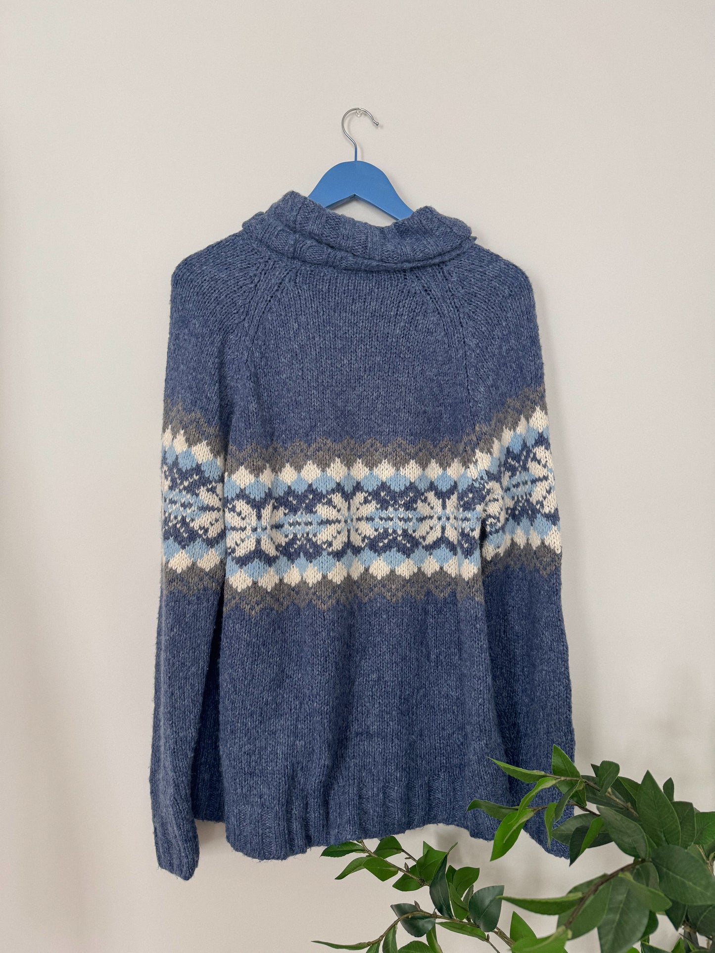 Vintage Winter Knit Swoop Neck Sweater