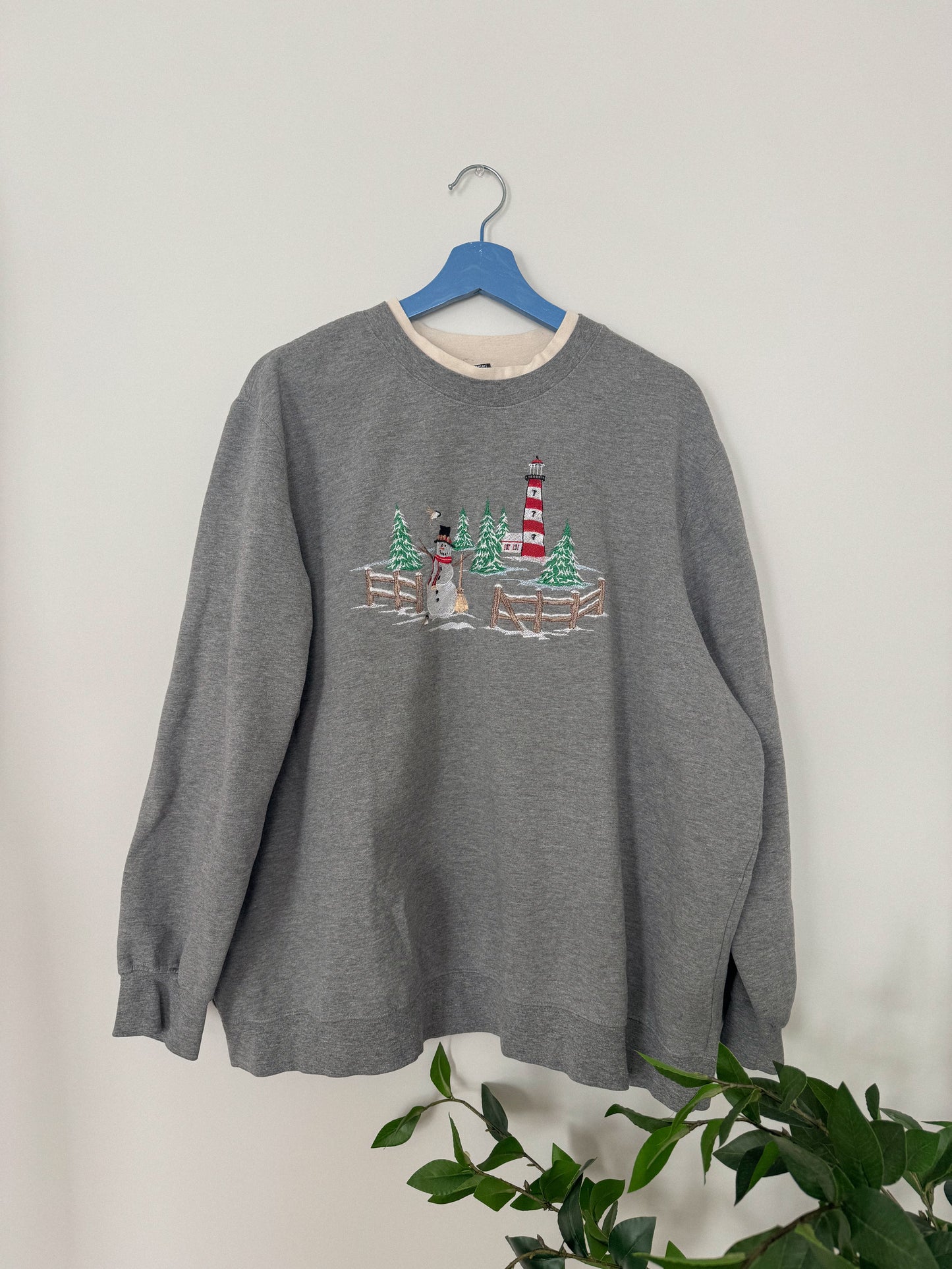 Vintage Lighthouse Snowman Sweatshirt