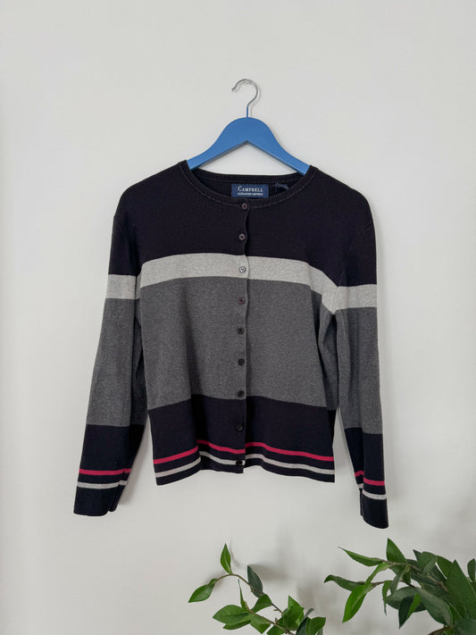 Vintage Cotton Striped Cardigan