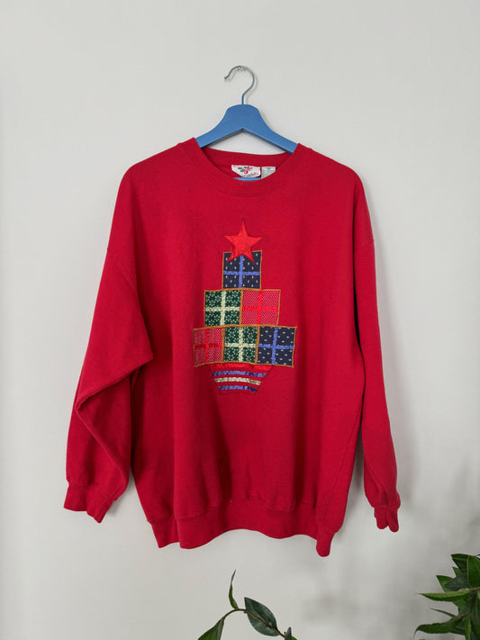 Vintage Patch Christmas Tree Sweatshirt
