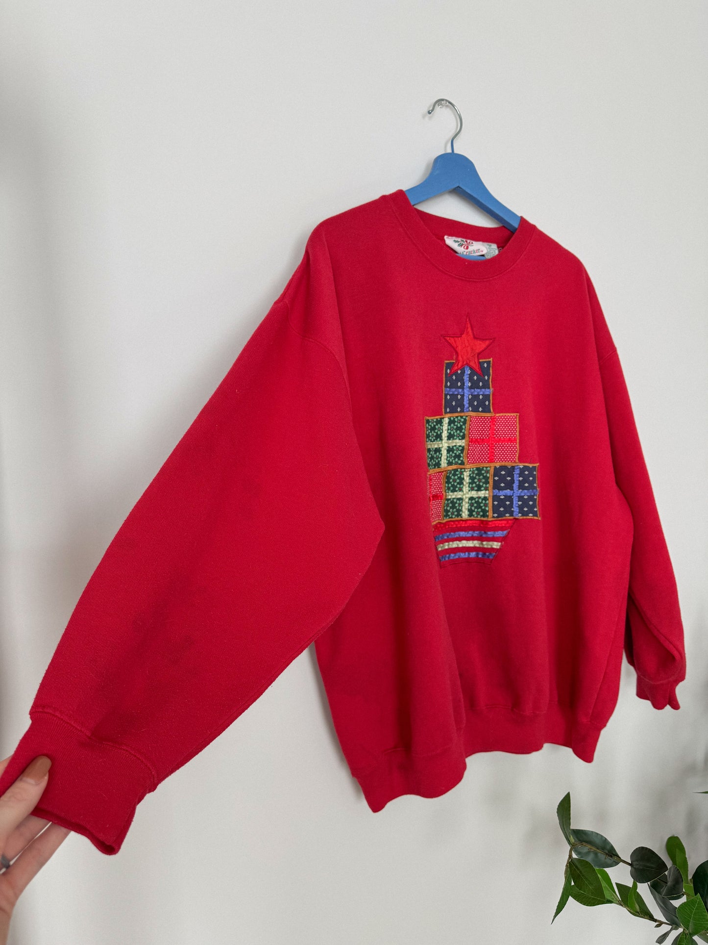 Vintage Patch Christmas Tree Sweatshirt