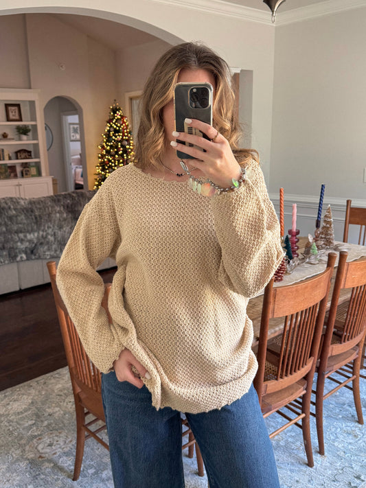 Early 1990's Golden Thread Knit Sweater | Size L