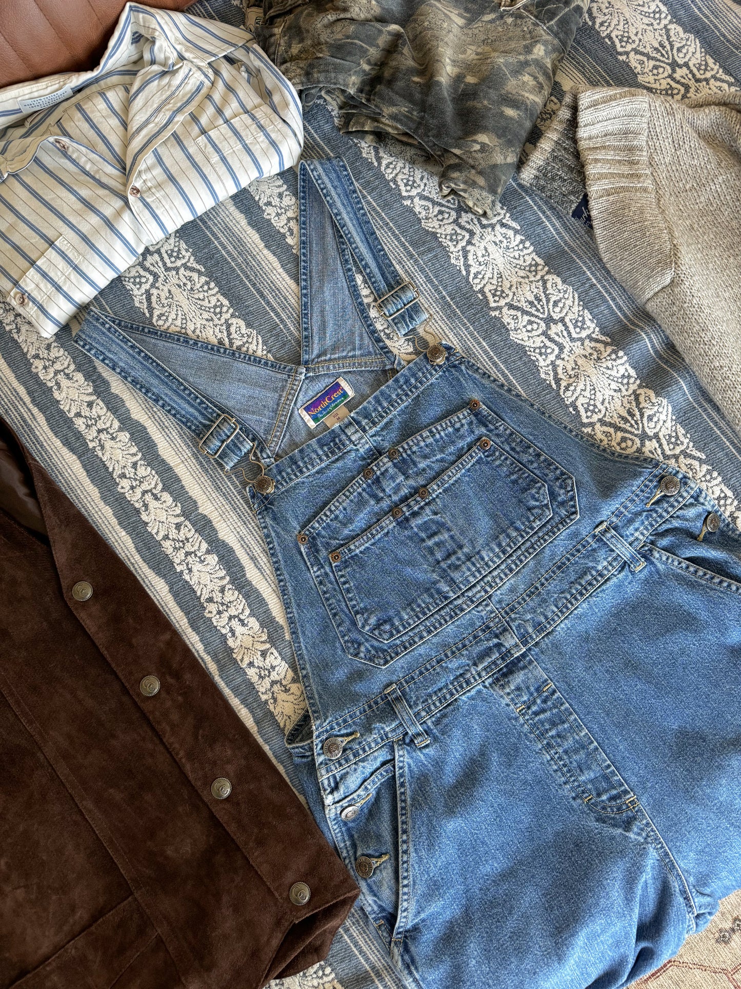 Vintage Cropped Denim Overalls