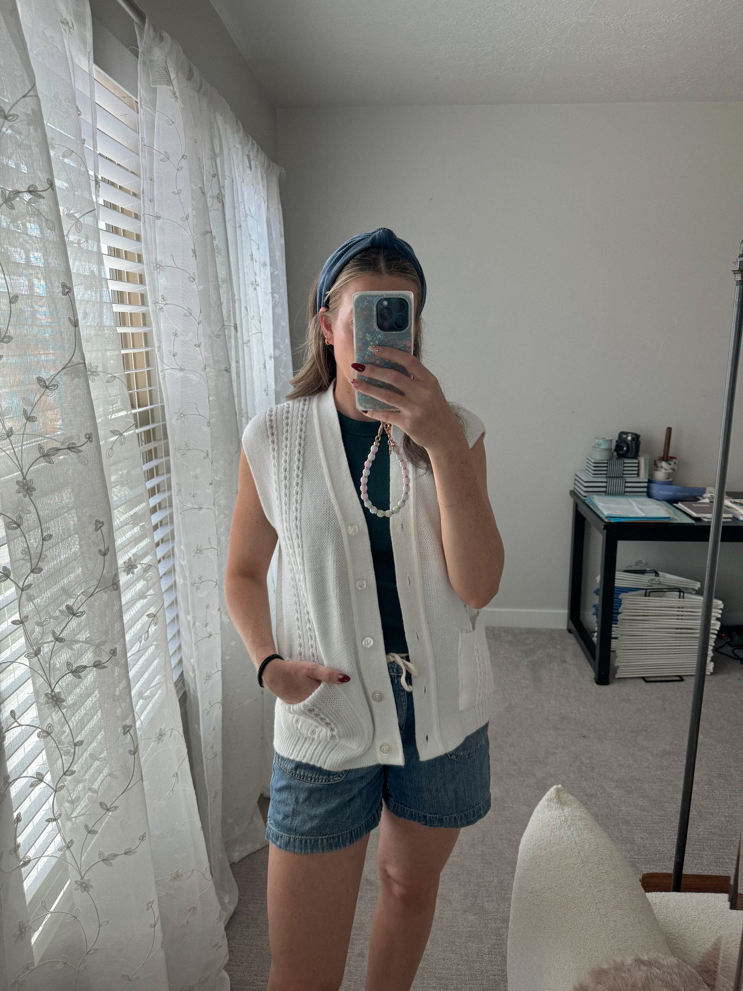 Vintage White Knit Vest