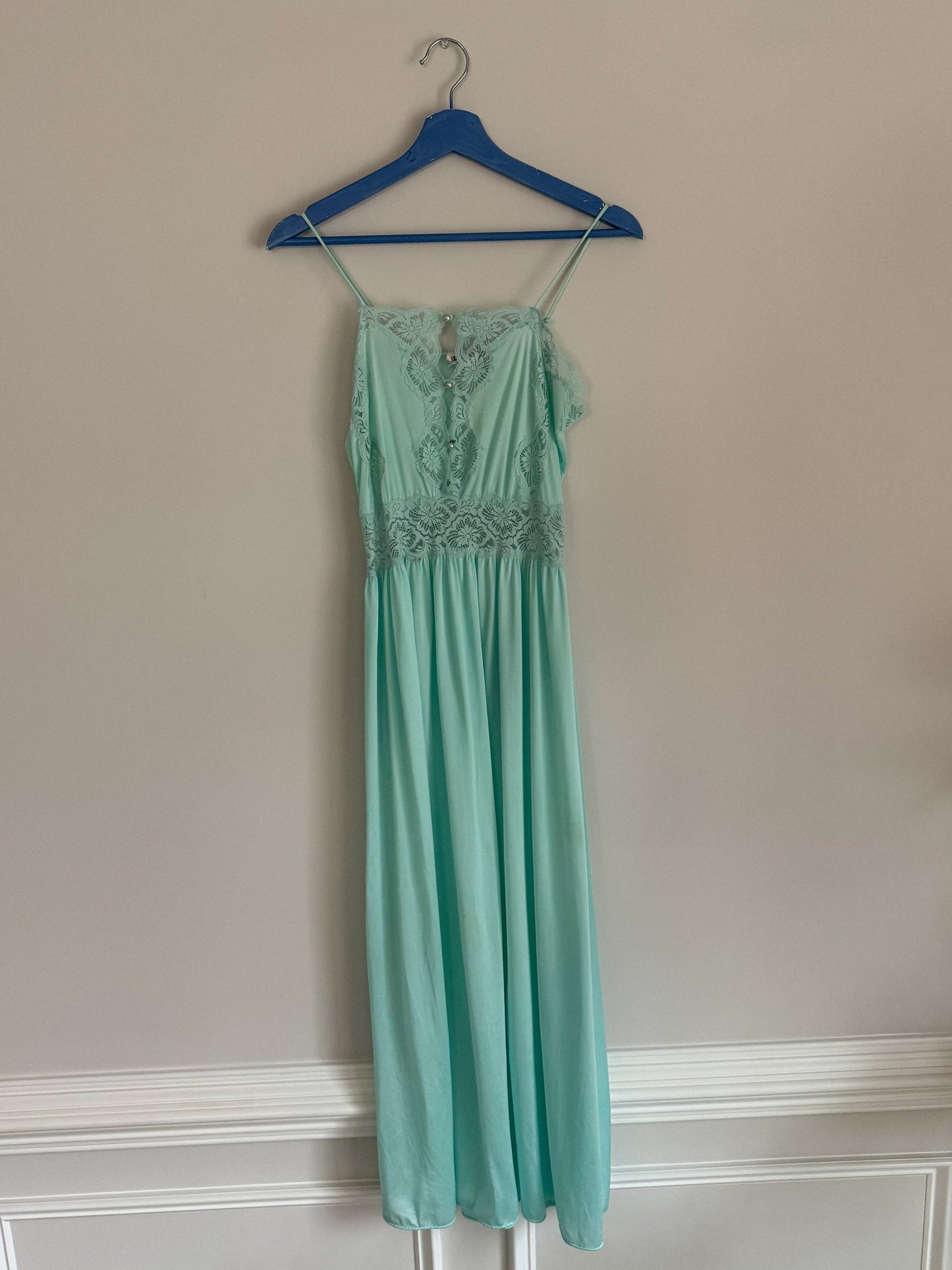 Late 1970's Mint Green Lily of France Nightgown