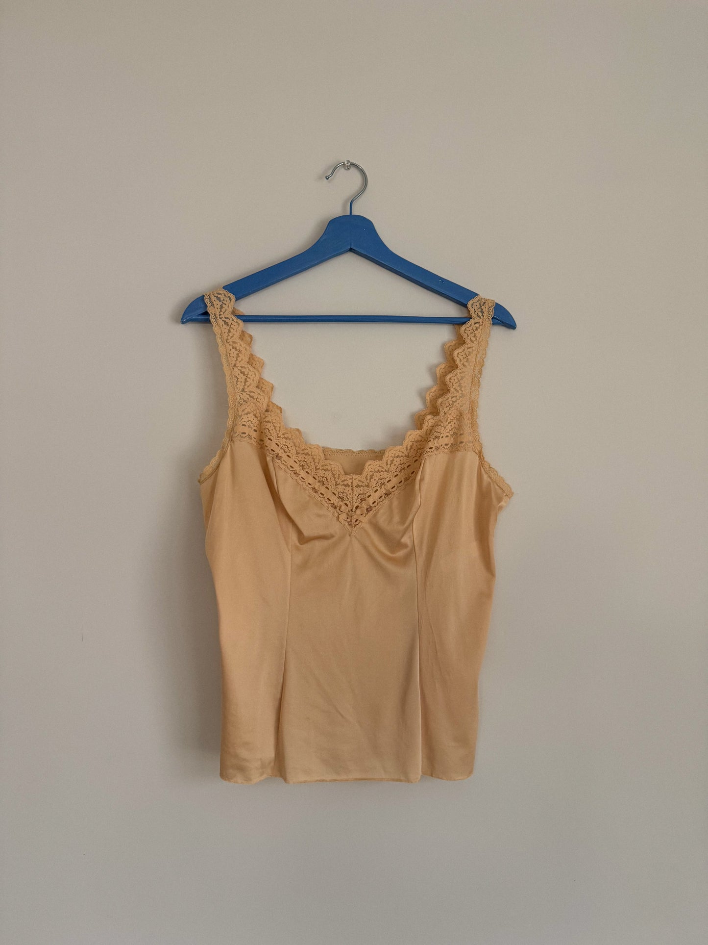 1970's Olga Beige Lace Trim Camisole