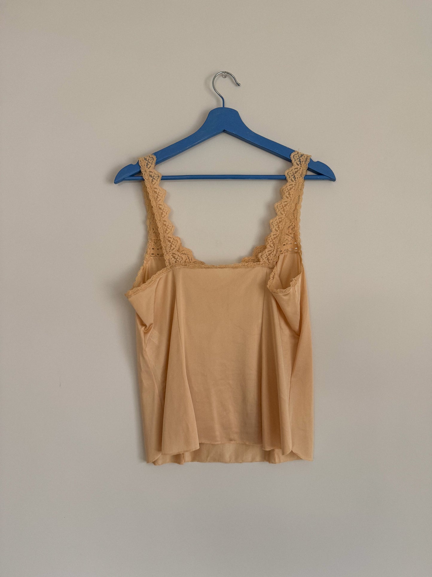 1970's Olga Beige Lace Trim Camisole