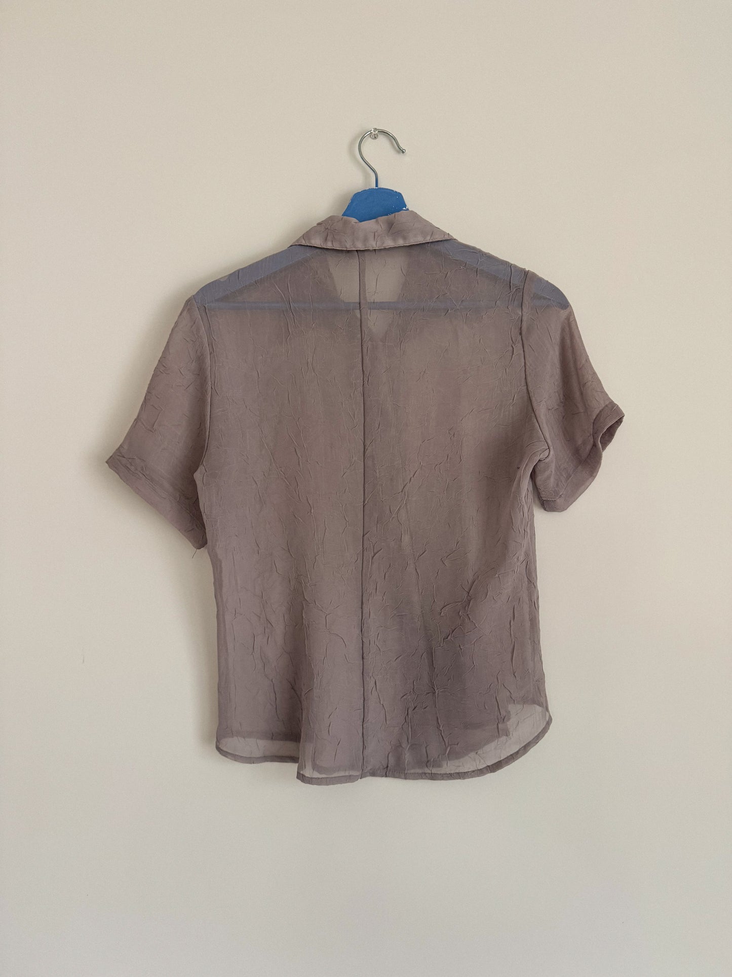 1990's Textured Sheer Button Up Top