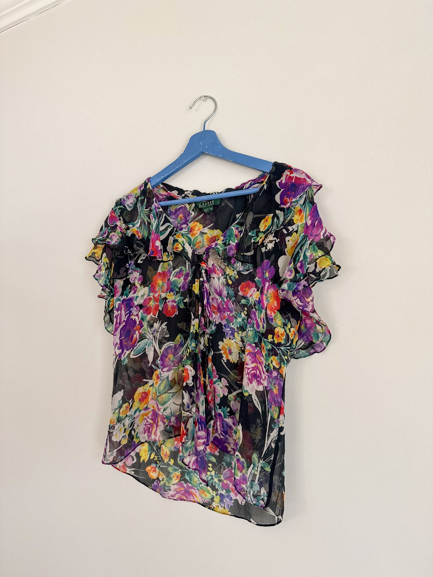 Y2K Ralph Lauren Silk Floral Blouse