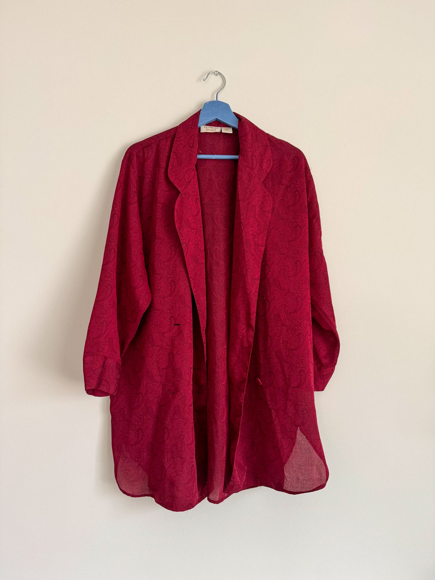 Late 1980's / Early 1990's Victoria's Secret Red Paisley Robe