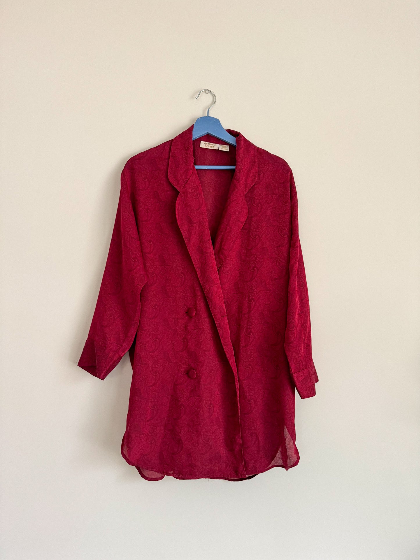 Late 1980's / Early 1990's Victoria's Secret Red Paisley Robe