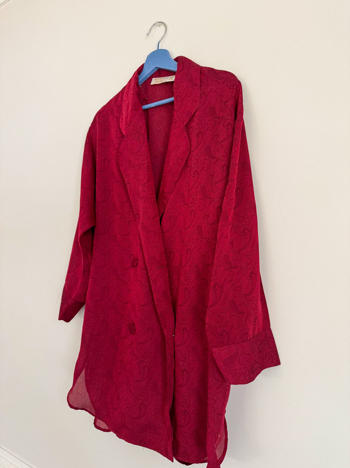Late 1980's / Early 1990's Victoria's Secret Red Paisley Robe