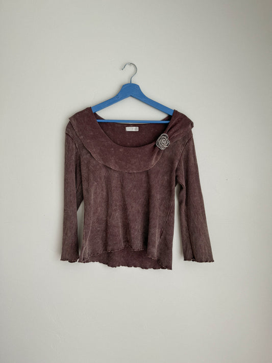 Vintage Rose Ruffle Top