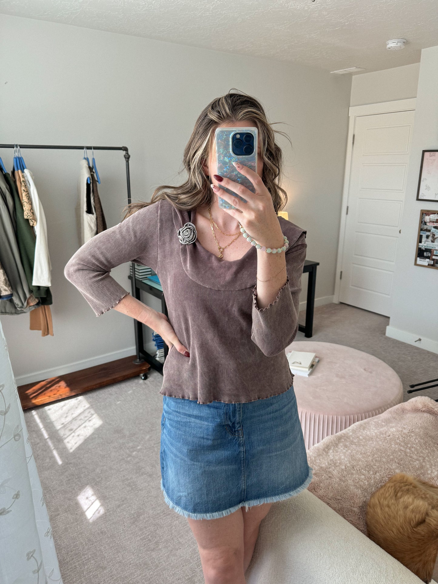 Vintage Rose Ruffle Top