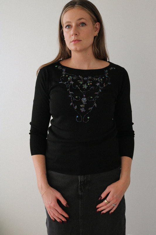Vintage Sequin Beaded Top