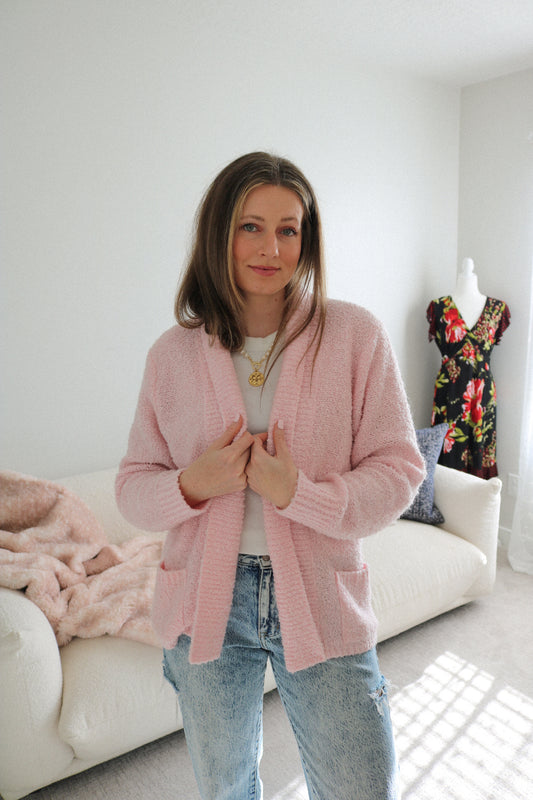 Vintage Pink Teddy Cardigan