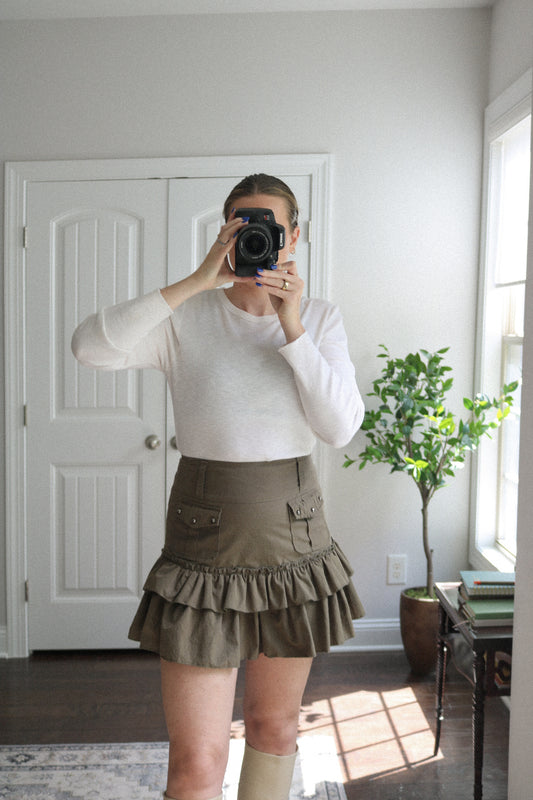Cargo Ruffle Mini Skirt (29)
