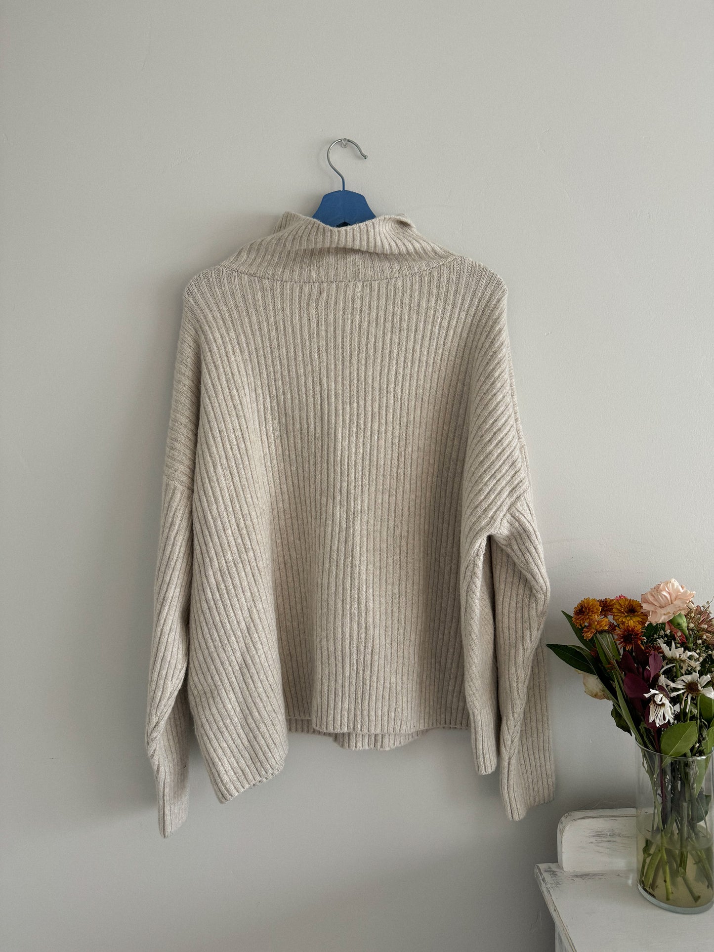 NWT Oatmeal Half Zip Sweater