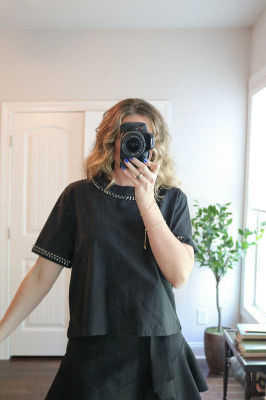 Crystal Studded Cropped Tee