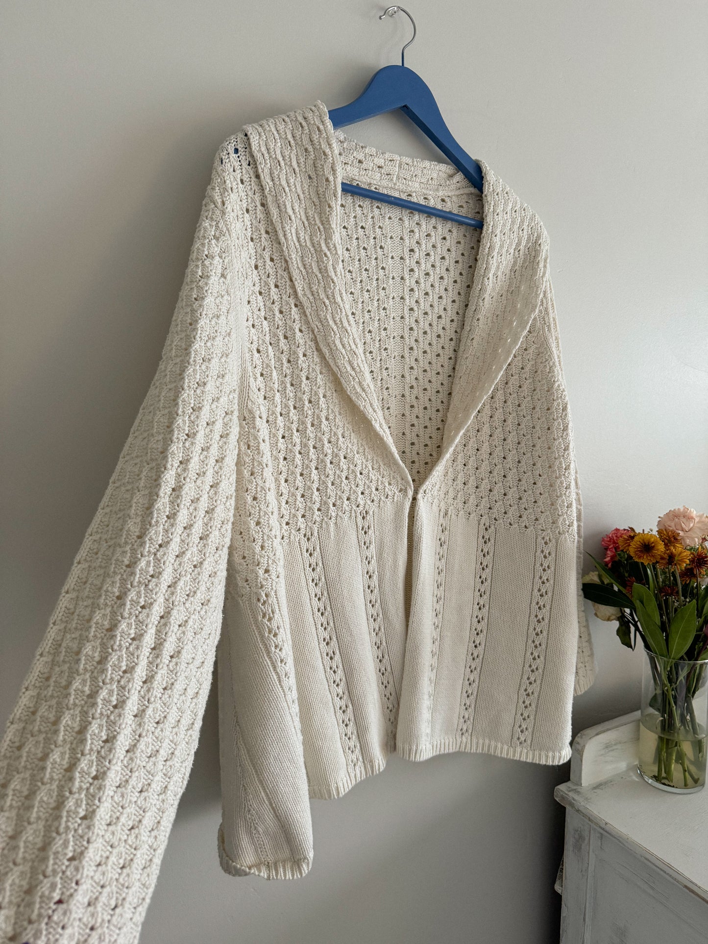 Oversized Cream Knit Cardigan