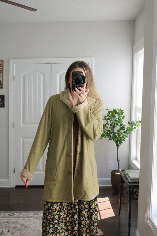 Vintage Button Down Mid-Length Coat