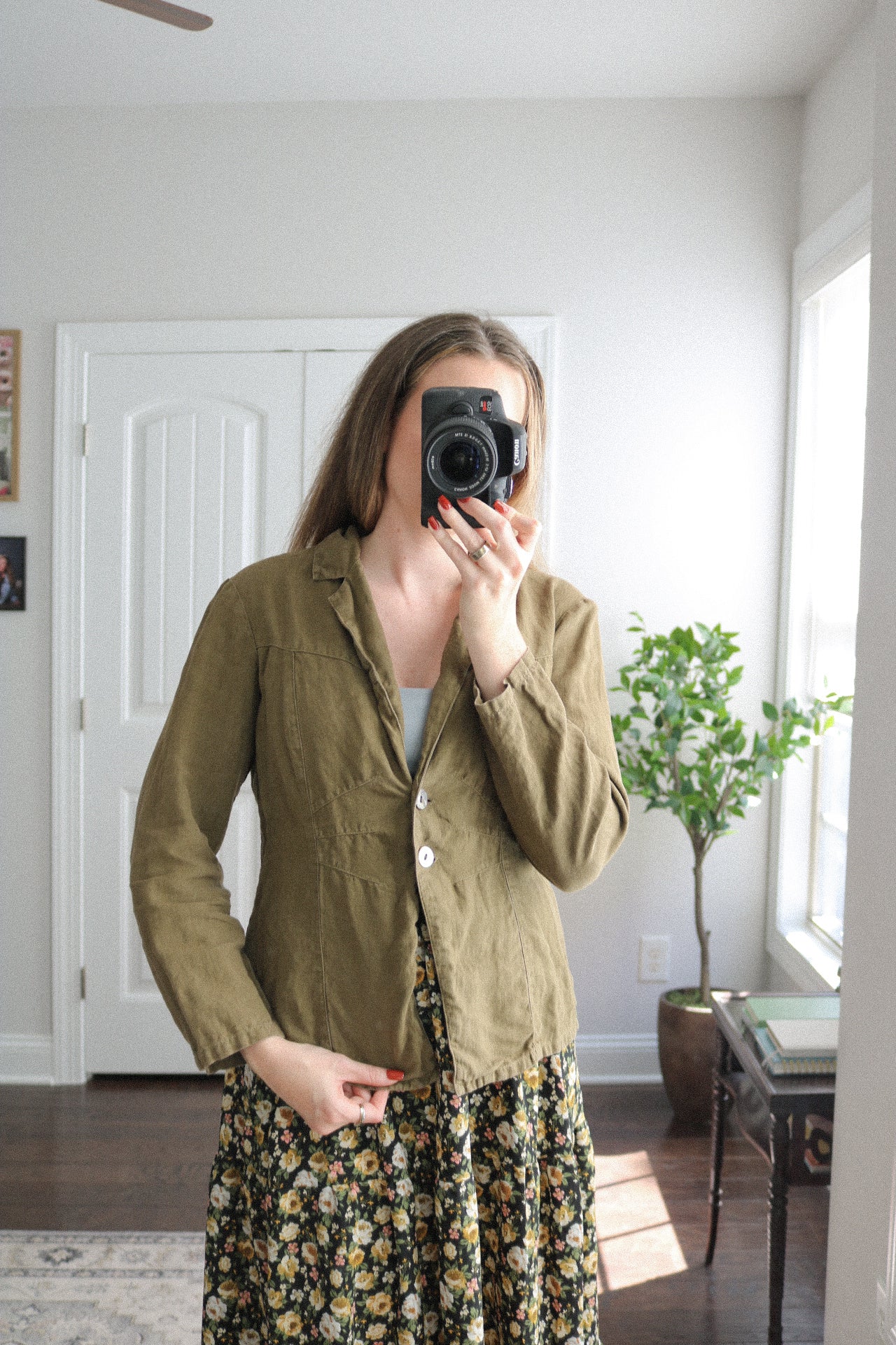 Vintage Linen Blazer Top