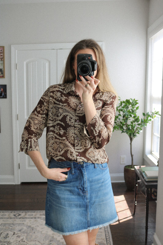 Vintage Paisley Sheer Blouse