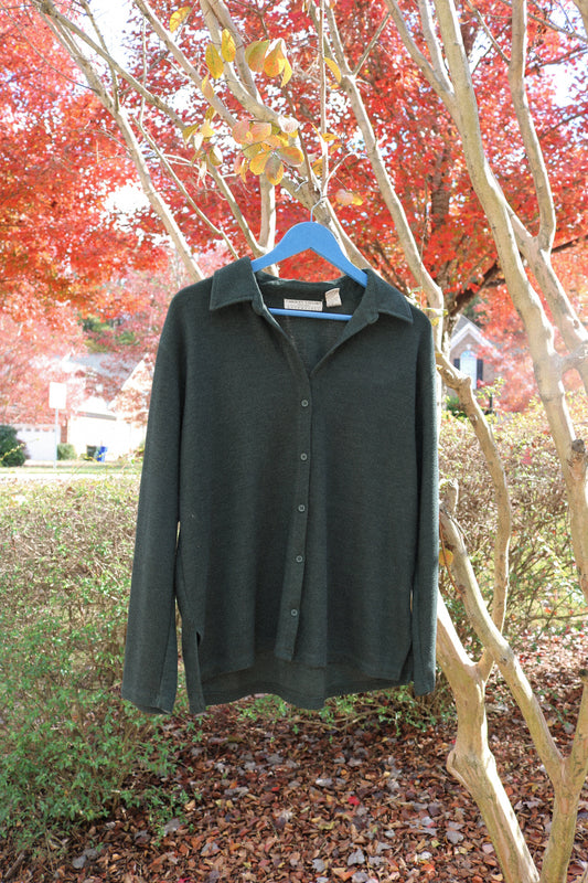 Vintage Collared Knit Cardigan