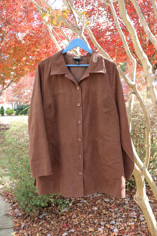 Vintage Brown Button Up Jacket