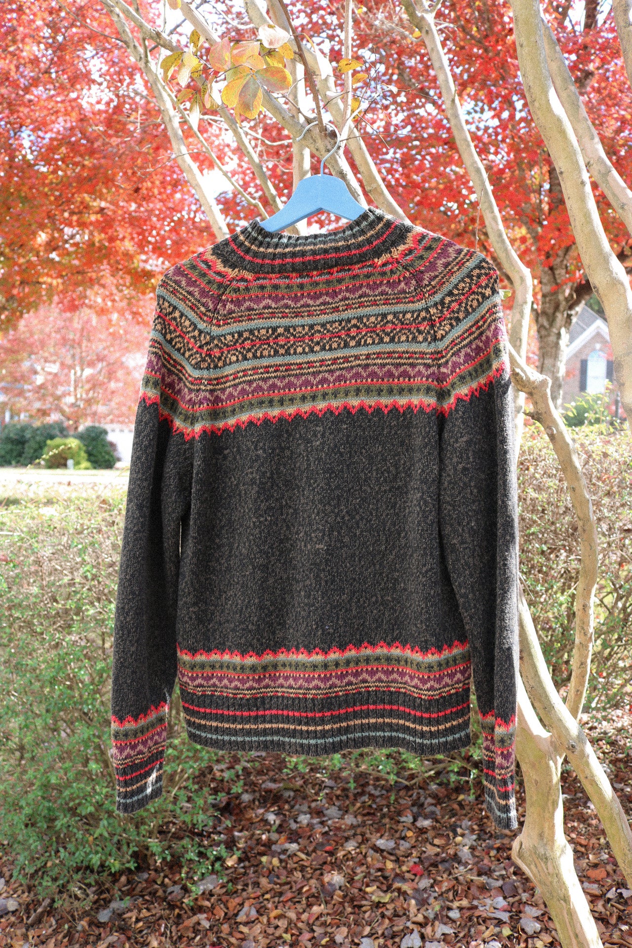 Vintage Fair Isle Zip Up Sweater