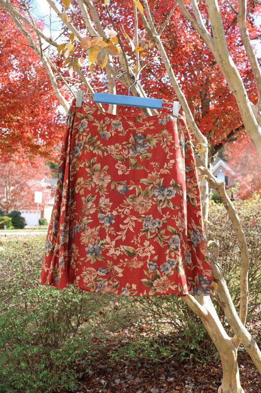 Vintage Fall Floral Skirt (27)