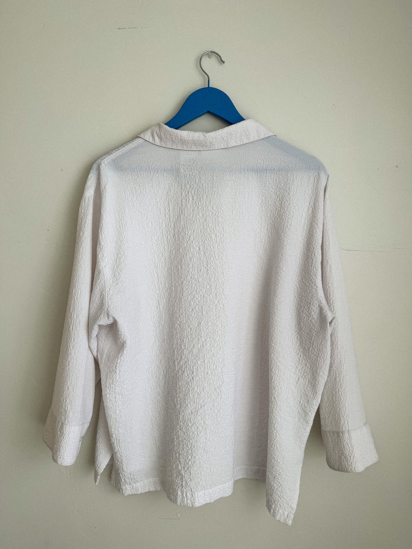 Vintage Textured White Button Up