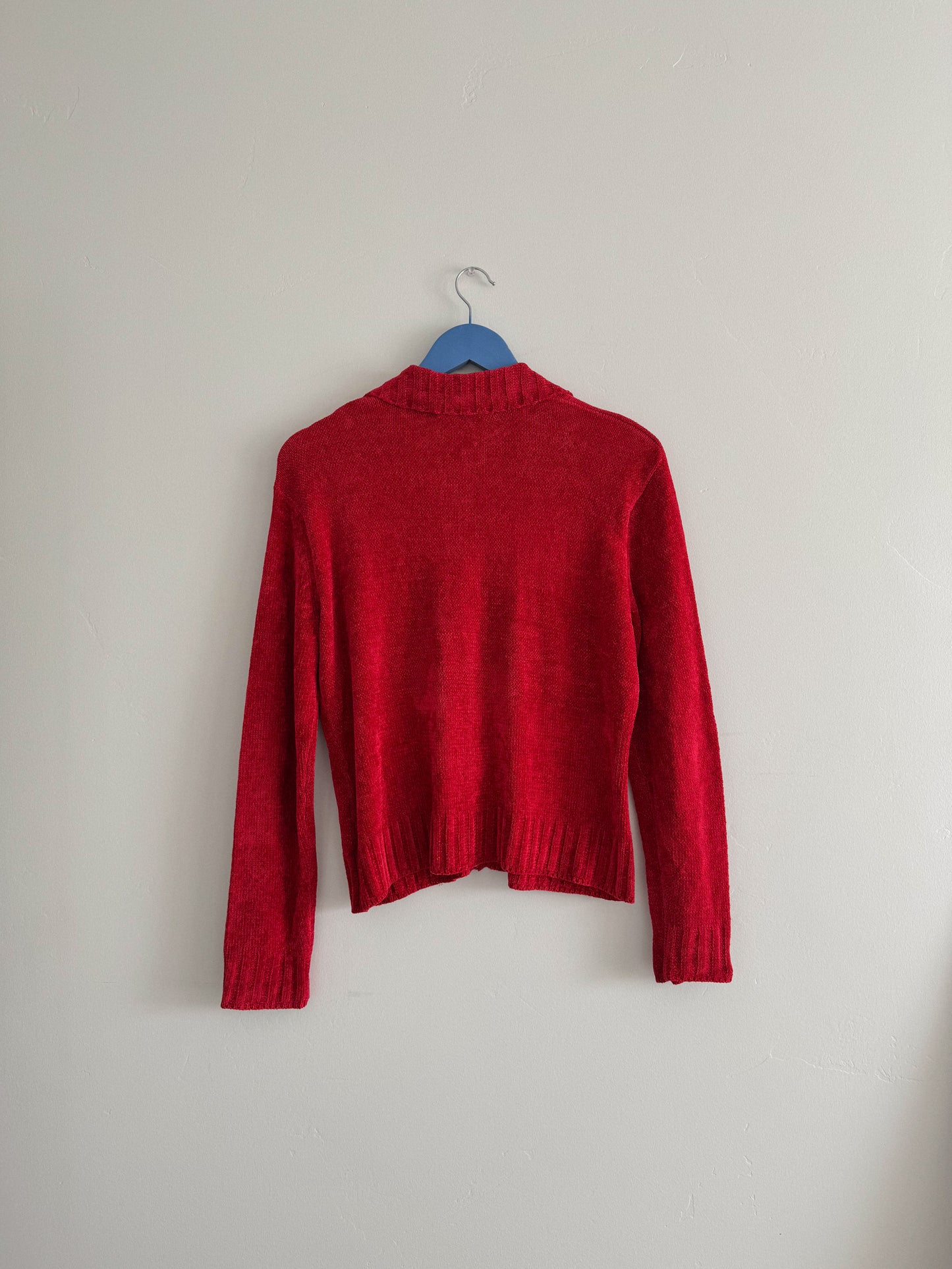 Vintage Red Zip Up Sweater