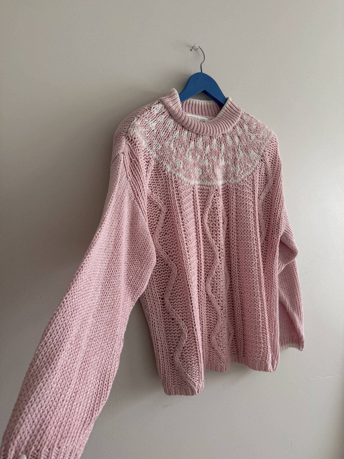 Vintage Hand-knit Pink Sweater