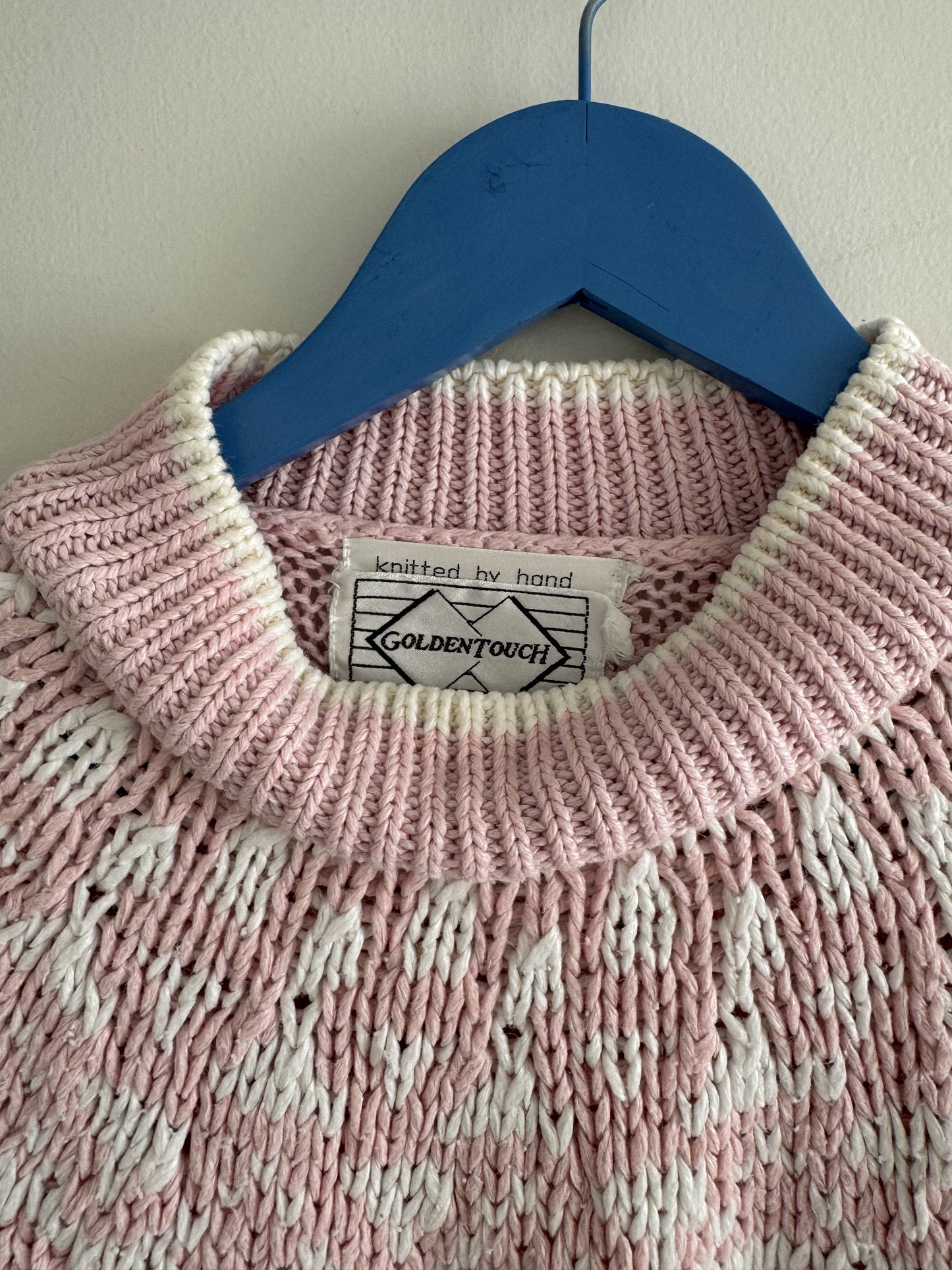 Vintage Hand-knit Pink Sweater