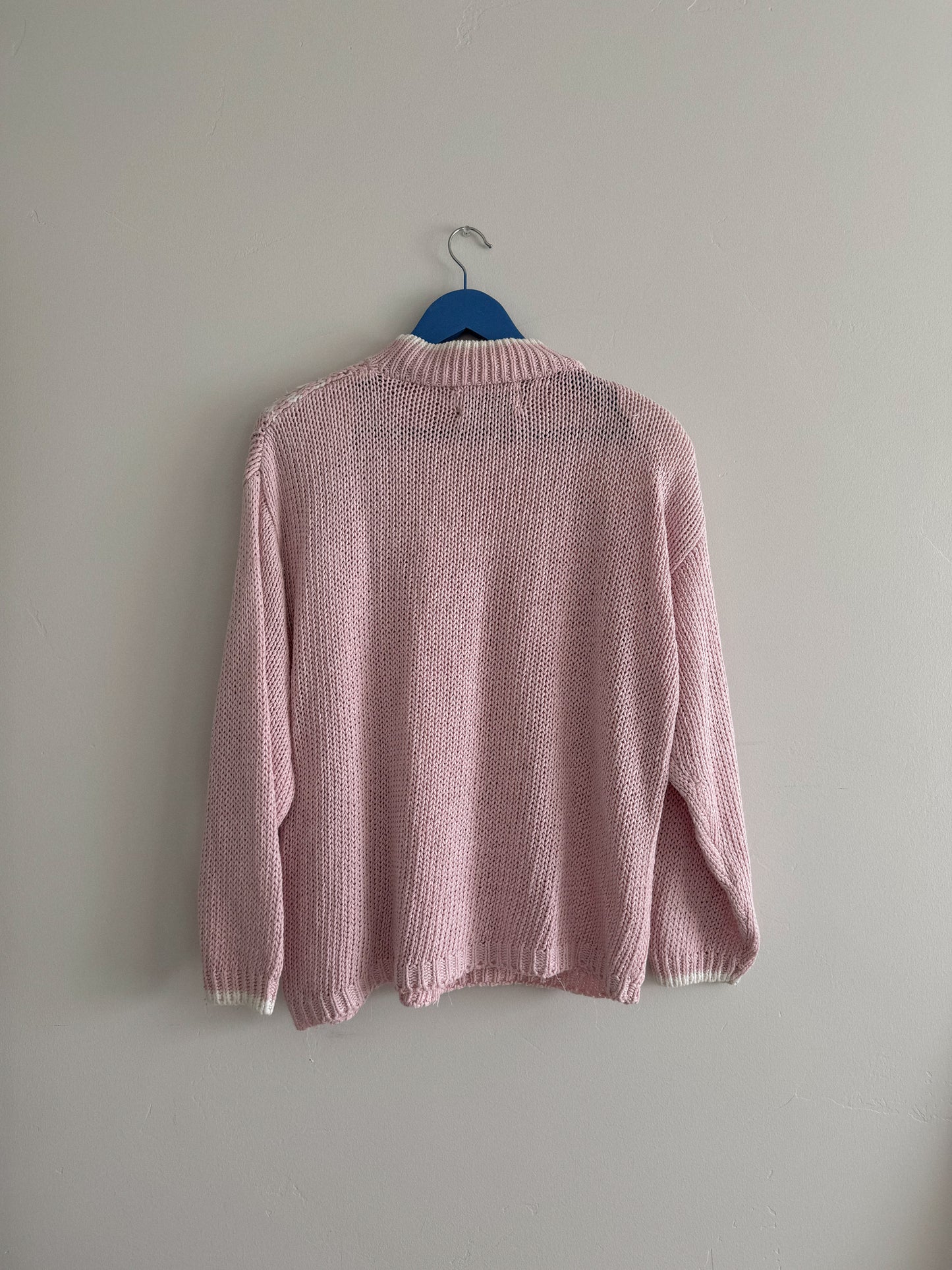 Vintage Hand-knit Pink Sweater