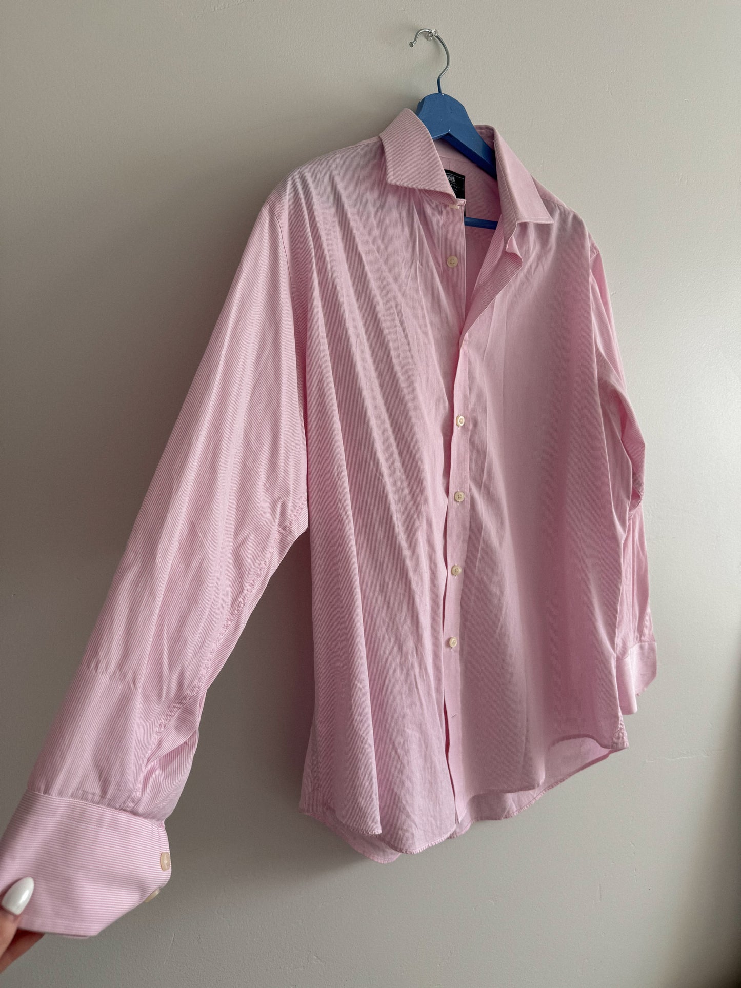 Pink & White Striped Button Down