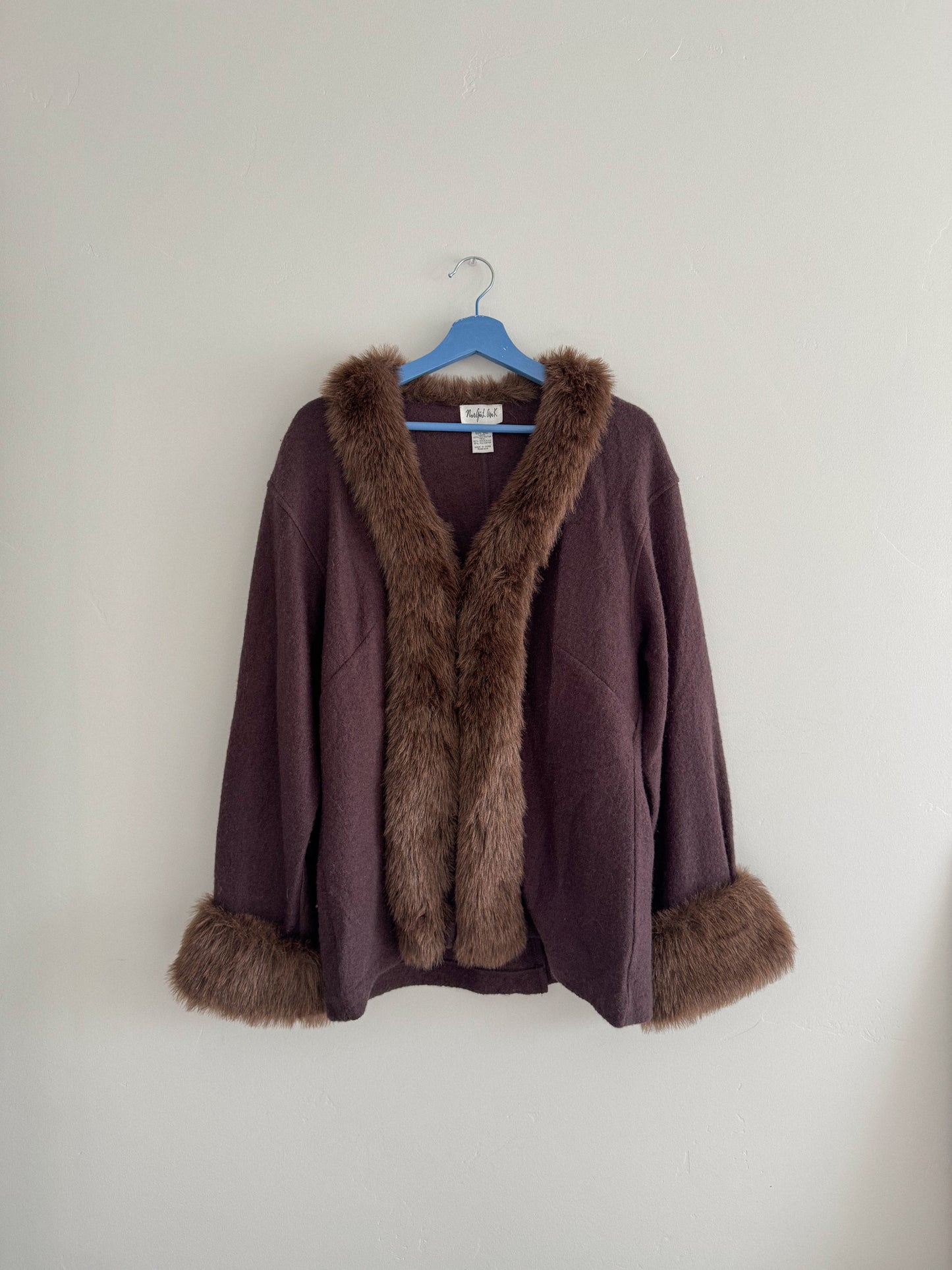 Vintage Faux Fur Wool Jacket