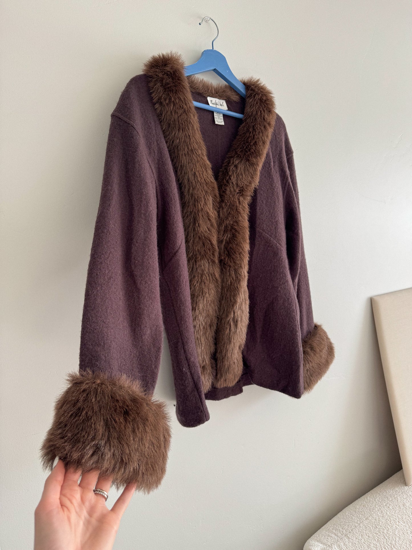 Vintage Faux Fur Wool Jacket