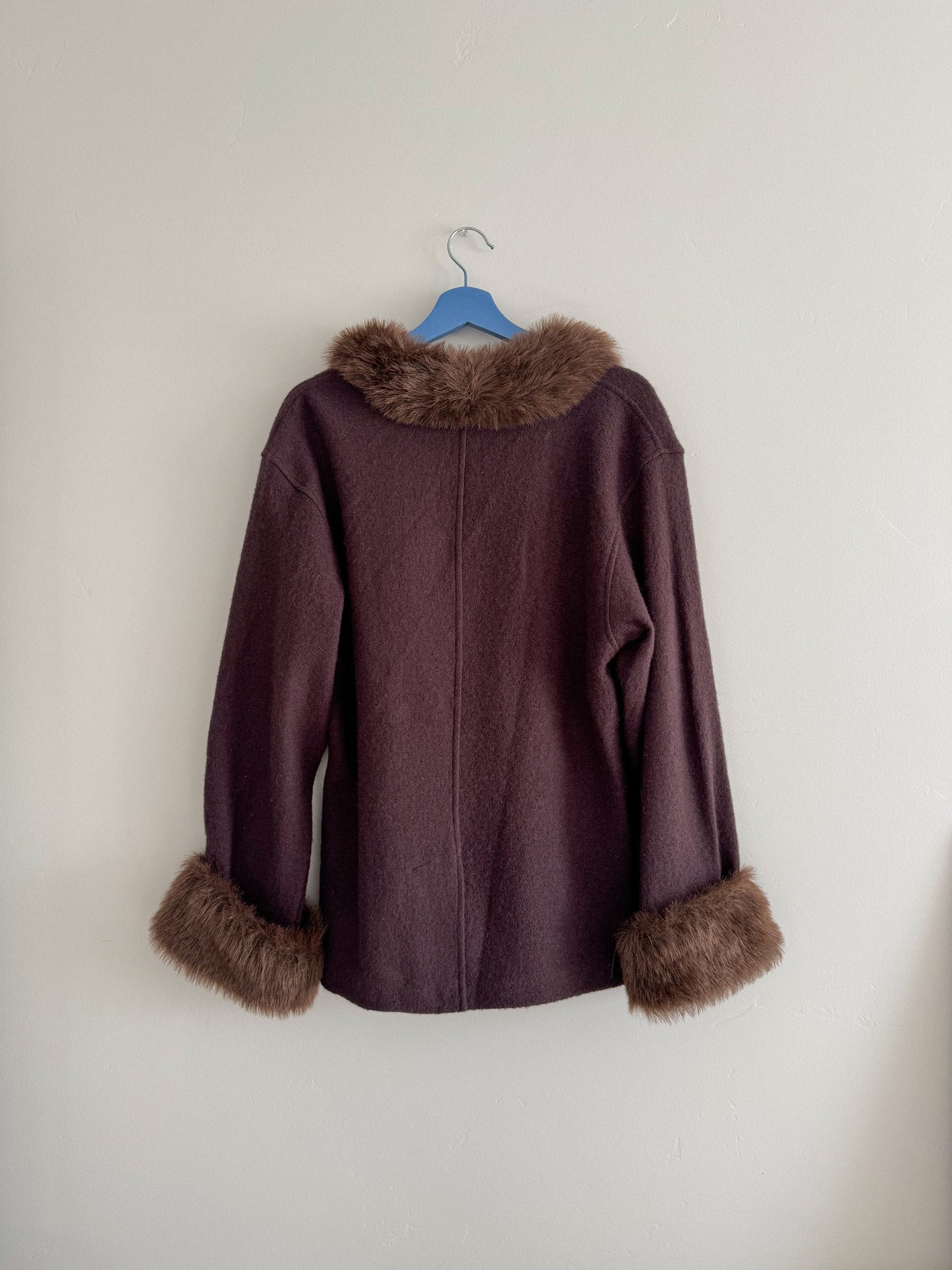 Vintage Faux Fur Wool Jacket