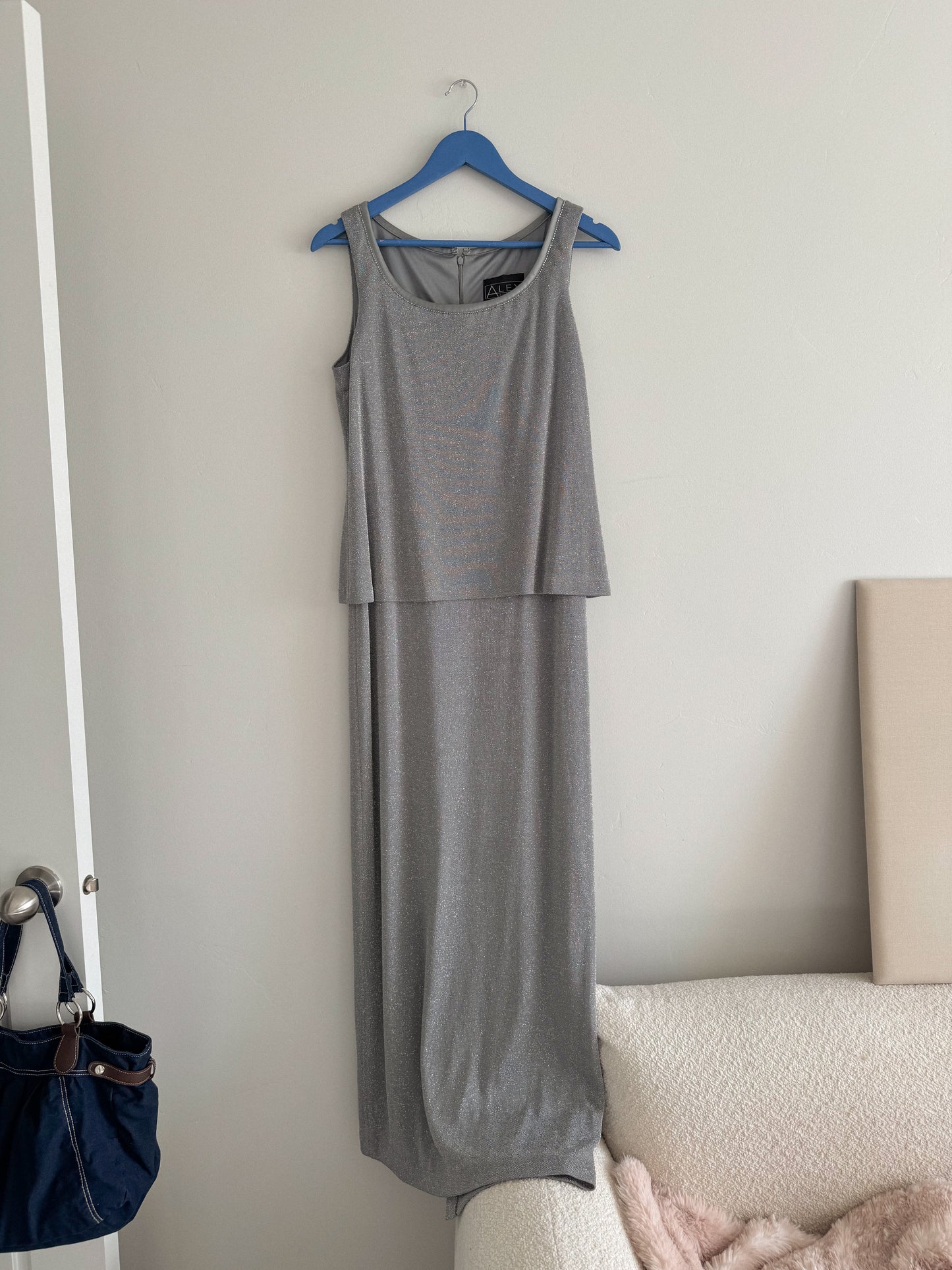 Vintage Silver Beaded Cardigan Dress Set