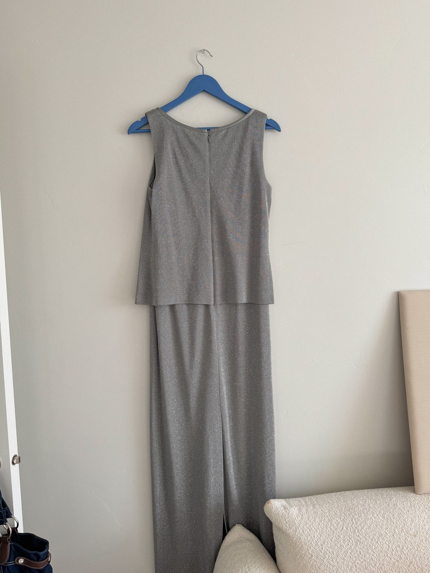 Vintage Silver Beaded Cardigan Dress Set